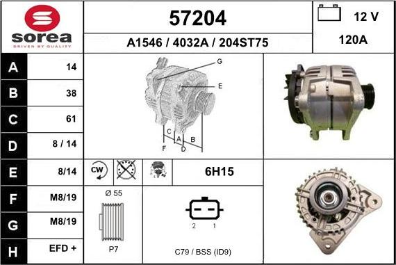 EAI 57204 - Генератор autospares.lv