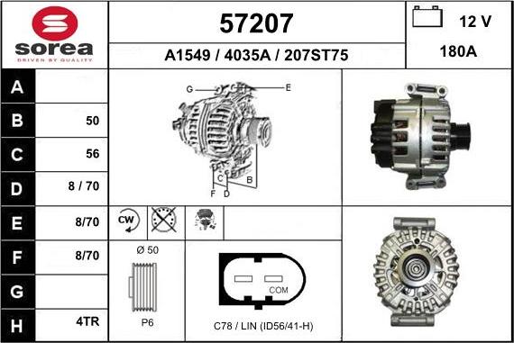 EAI 57207 - Генератор autospares.lv