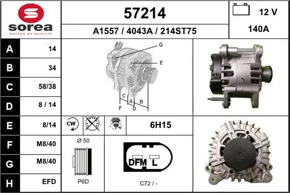 EAI 57214 - Генератор autospares.lv