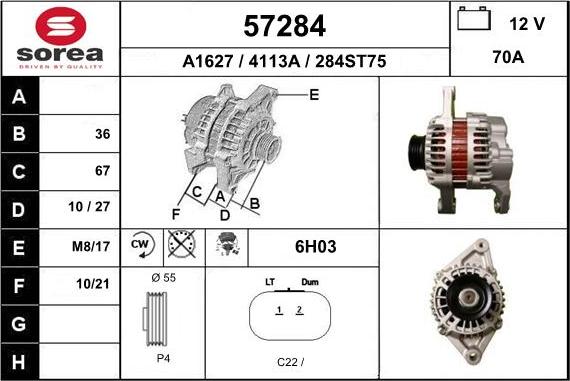 EAI 57284 - Генератор autospares.lv