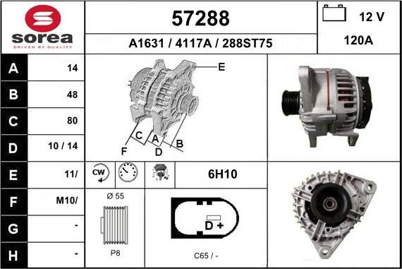 EAI 57288 - Генератор autospares.lv