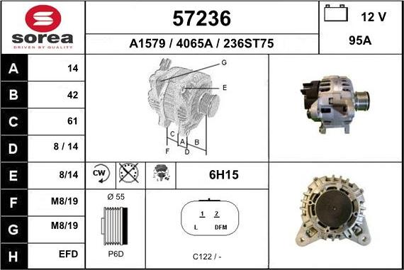 EAI 57236 - Генератор autospares.lv