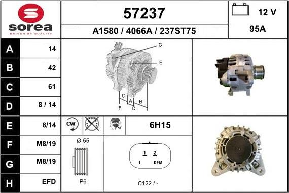 EAI 57237 - Генератор autospares.lv