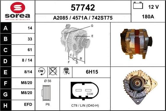 EAI 57742 - Генератор autospares.lv