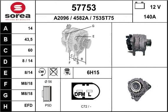 EAI 57753 - Генератор autospares.lv