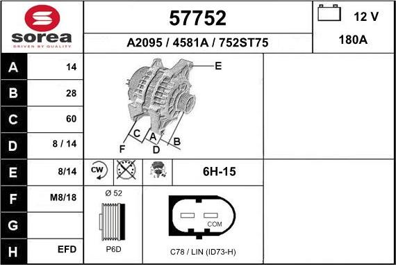 EAI 57752 - Генератор autospares.lv