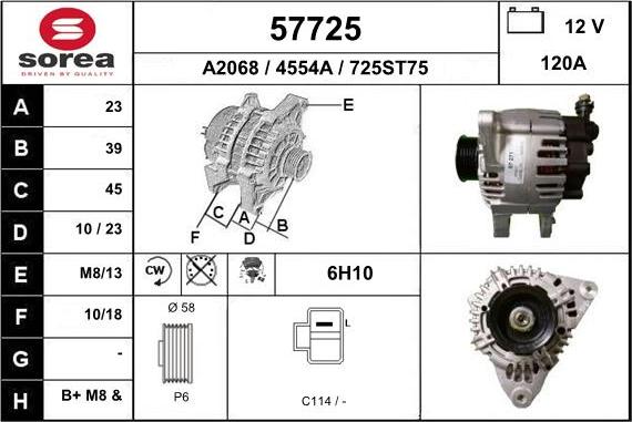 EAI 57725 - Генератор autospares.lv