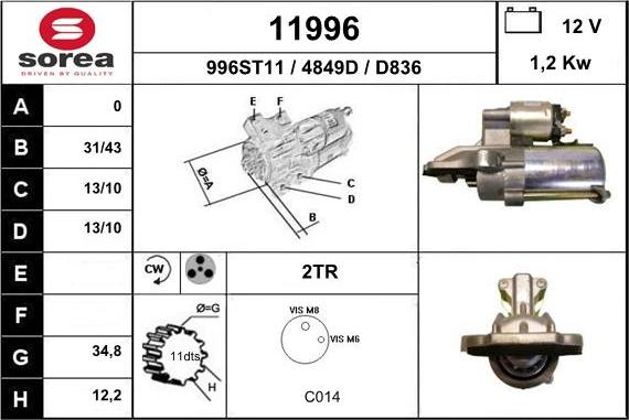 EAI 11996 - Стартер autospares.lv