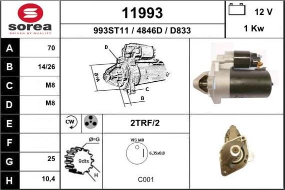 EAI 11993 - Стартер autospares.lv