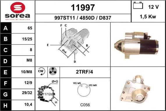 EAI 11997 - Стартер autospares.lv