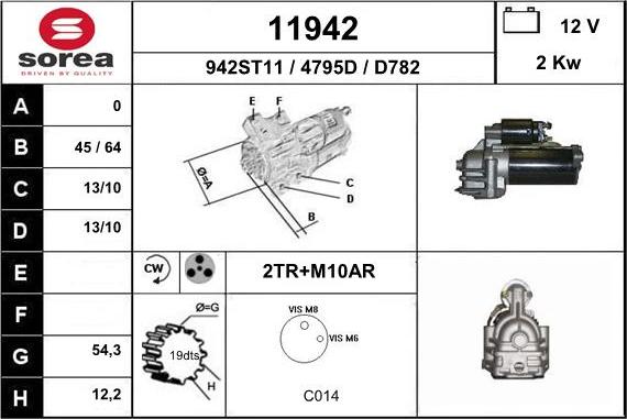 EAI 11942 - Стартер autospares.lv