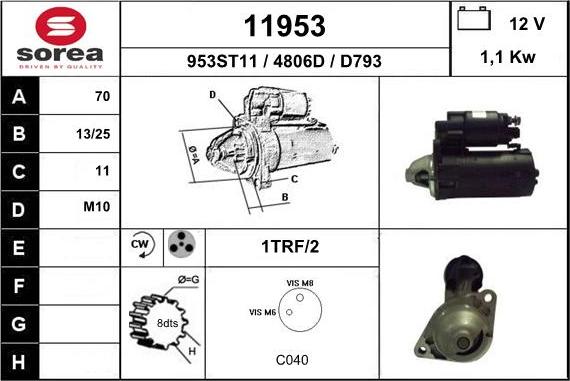 EAI 11953 - Стартер autospares.lv