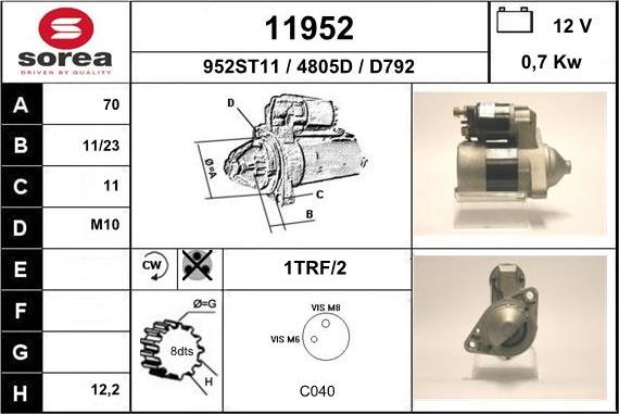 EAI 11952 - Стартер autospares.lv