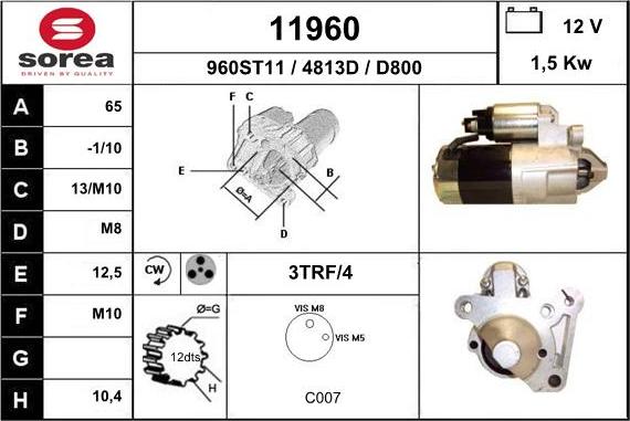 EAI 11960 - Стартер autospares.lv