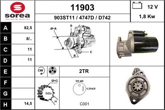 EAI 11903 - Стартер autospares.lv