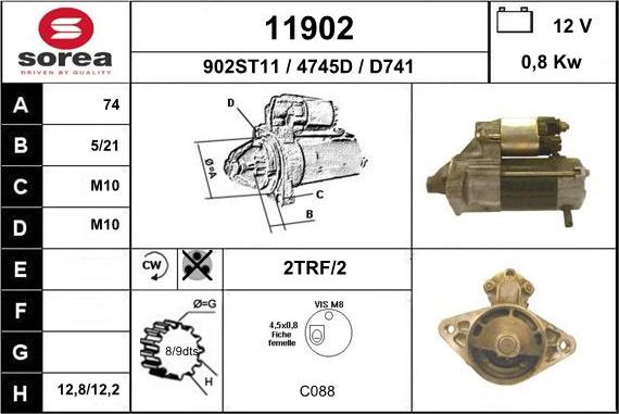 EAI 11902 - Стартер autospares.lv