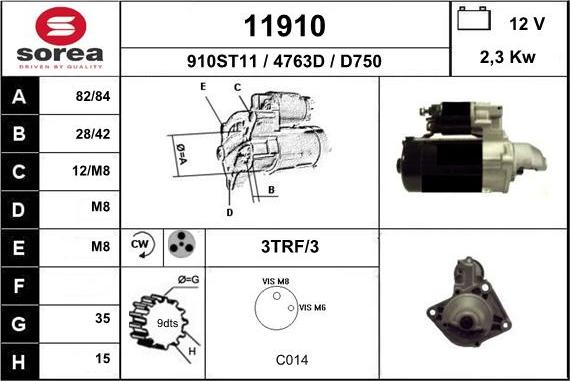 EAI 11910 - Стартер autospares.lv