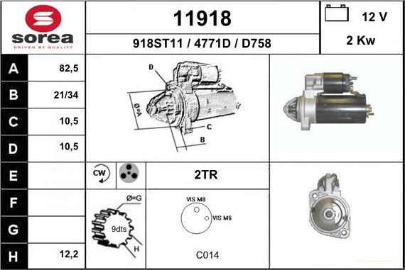 EAI 11918 - Стартер autospares.lv