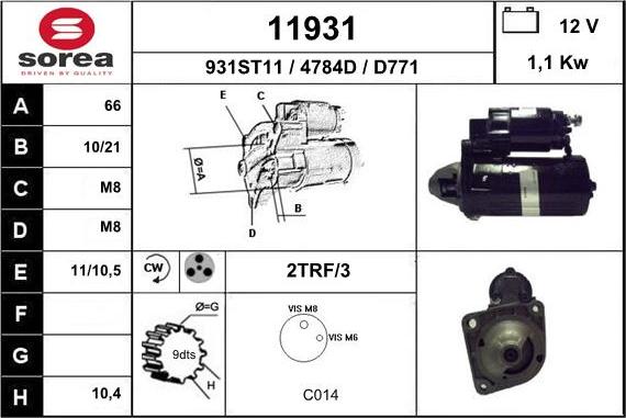 EAI 11931 - Стартер autospares.lv