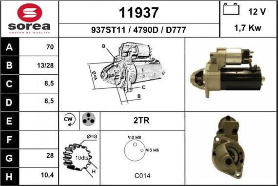 EAI 11937 - Стартер autospares.lv