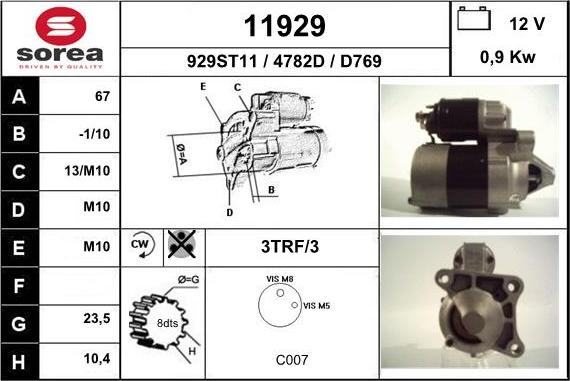 EAI 11929 - Стартер autospares.lv