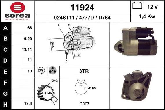 EAI 11924 - Стартер autospares.lv