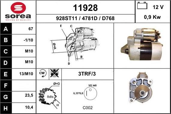 EAI 11928 - Стартер autospares.lv