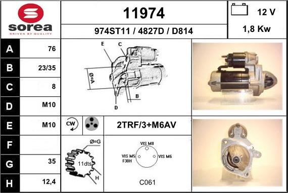 EAI 11974 - Стартер autospares.lv