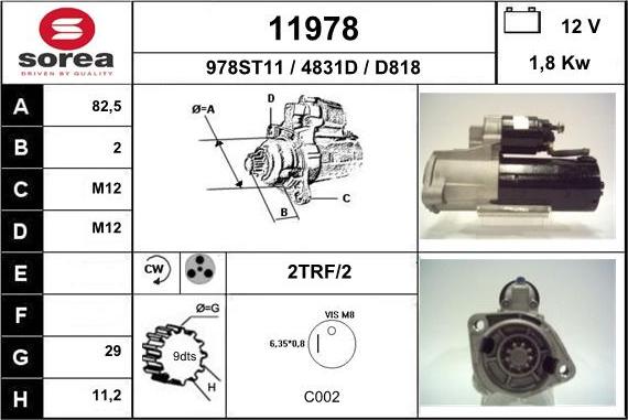 EAI 11978 - Стартер autospares.lv