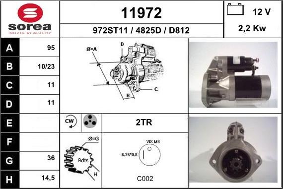 EAI 11972 - Стартер autospares.lv