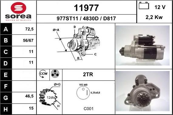 EAI 11977 - Стартер autospares.lv