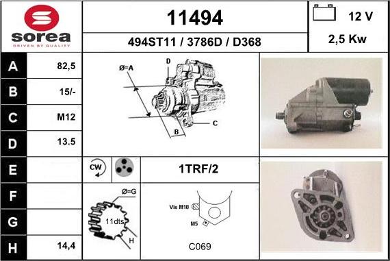 EAI 11494 - Стартер autospares.lv