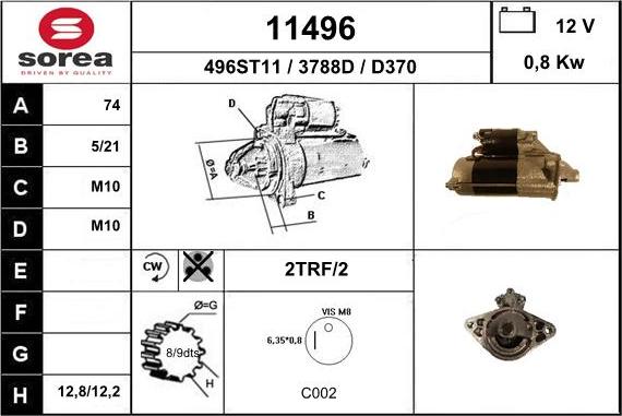 EAI 11496 - Стартер autospares.lv