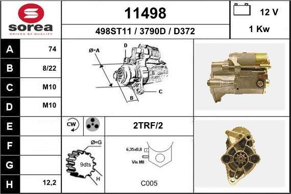 EAI 11498 - Стартер autospares.lv