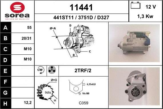 EAI 11441 - Стартер autospares.lv