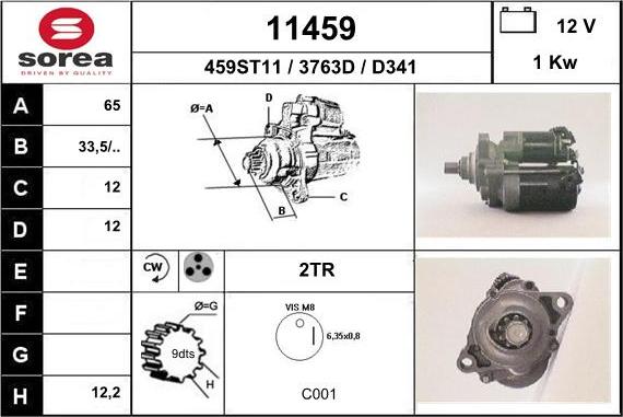 EAI 11459 - Стартер autospares.lv