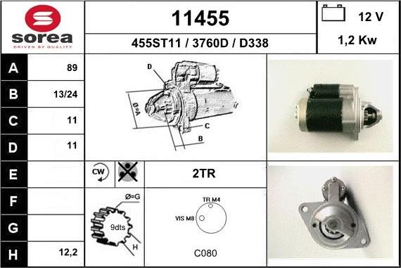 EAI 11455 - Стартер autospares.lv