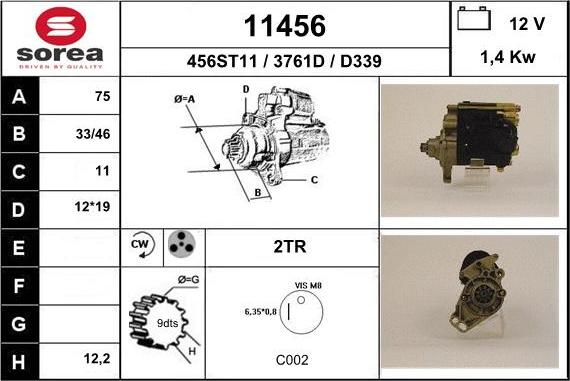 EAI 11456 - Стартер autospares.lv