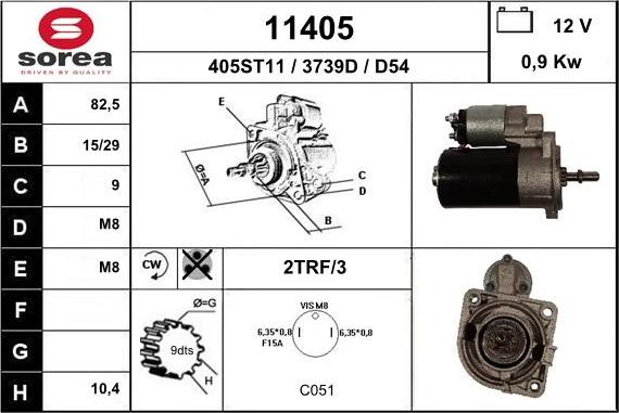 EAI 11405 - Стартер autospares.lv