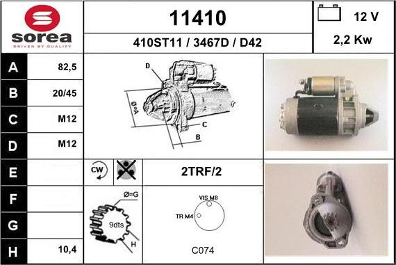 EAI 11410 - Стартер autospares.lv