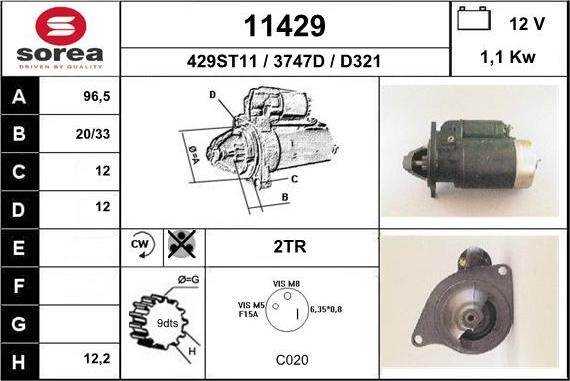 EAI 11429 - Стартер autospares.lv