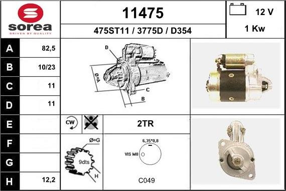 EAI 11475 - Стартер autospares.lv