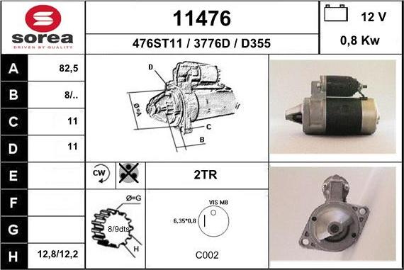 EAI 11476 - Стартер autospares.lv