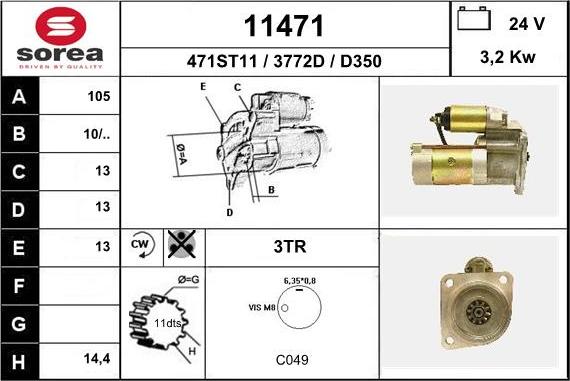 EAI 11471 - Стартер autospares.lv