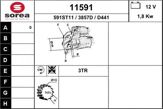 EAI 11591 - Стартер autospares.lv