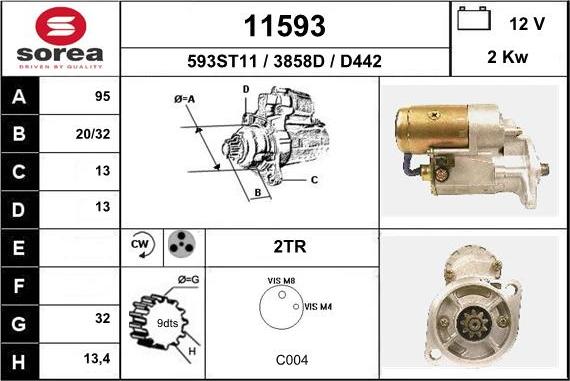 EAI 11593 - Стартер autospares.lv