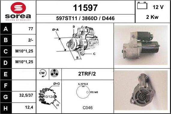 EAI 11597 - Стартер autospares.lv