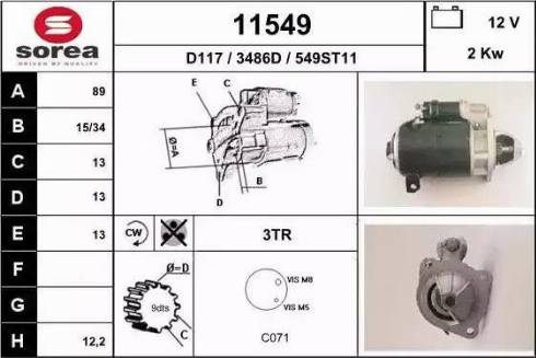 EAI 11549 - Стартер autospares.lv