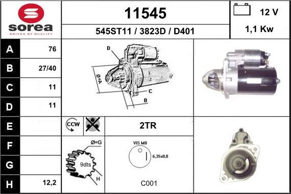 EAI 11545 - Стартер autospares.lv