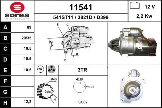 EAI 11541 - Стартер autospares.lv